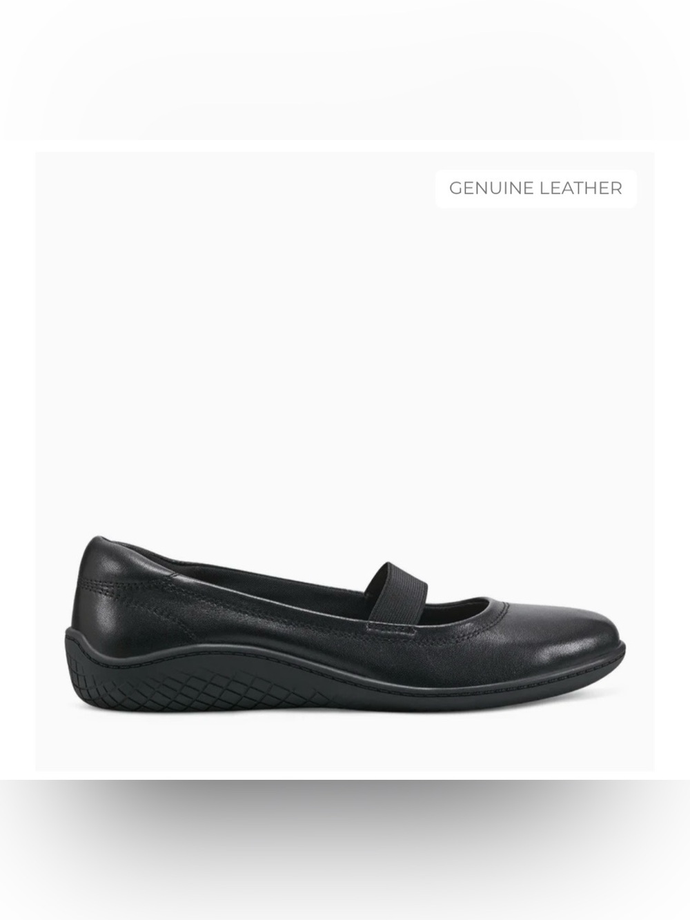 Easy Spirit Golden Mary Jane Ballet Flat Black Leather SlipOn Wide 7.5W Shoe NEW